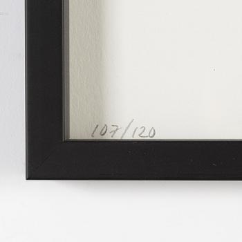 Makode Linde, litografi med UV-lack signerad, 107/120.