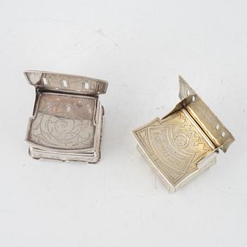 Two Russian Silver Salt Chairs, Moscow 1856-1878.