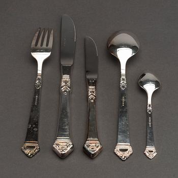 BESTICKSUPPSÄTTNIG, nysliver 48 delar.