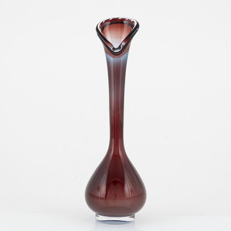 Nils Landberg, vases, 7 pieces, glass, "Tan-si", Orrefors, around the mid-20th century.