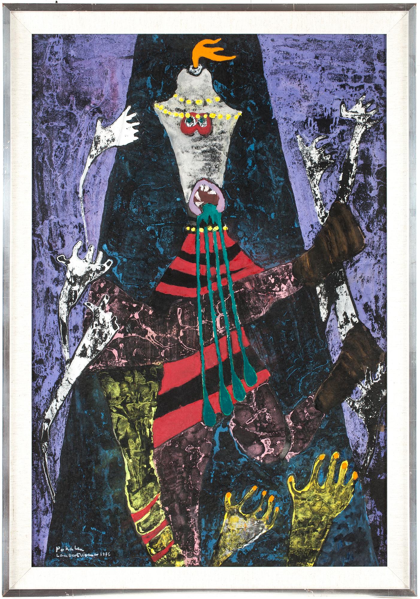 LAMBERT WERNER, gouache. Signerad och daterad 1976.