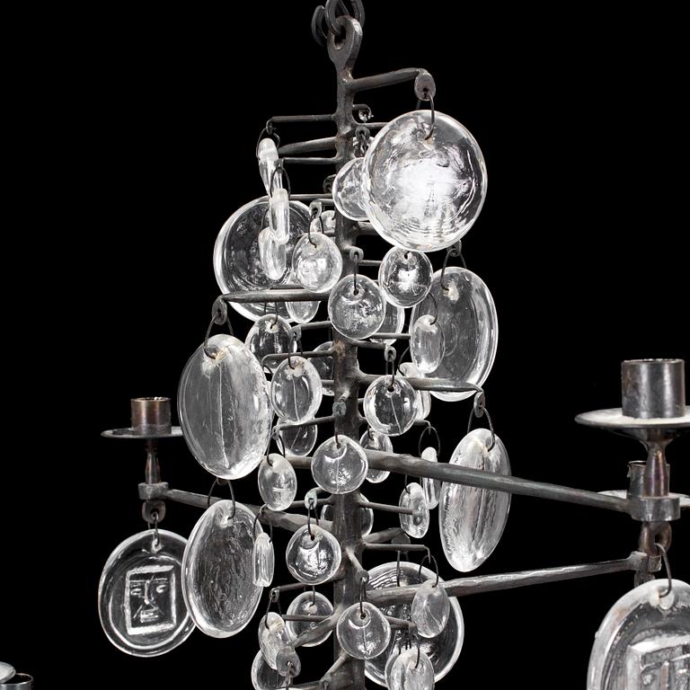 ERIK HÖGLUND, a chandelier by Boda Smide in the second half of the 20th century.