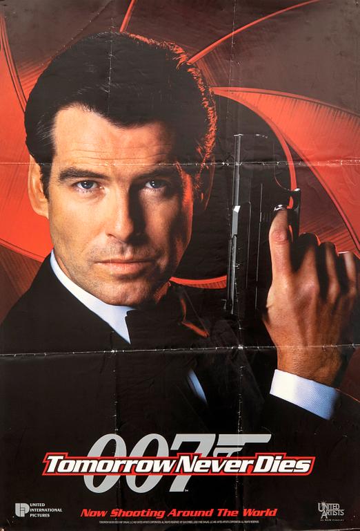 Film poster James Bond "Tomorrow Never Dies" 1997 American first edition.
