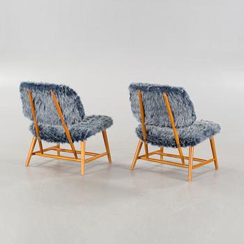 A pair of "TeVe" chairs by Alf Svensson for Ljungs Industrier AB.Malmö, second half of the 20th century.