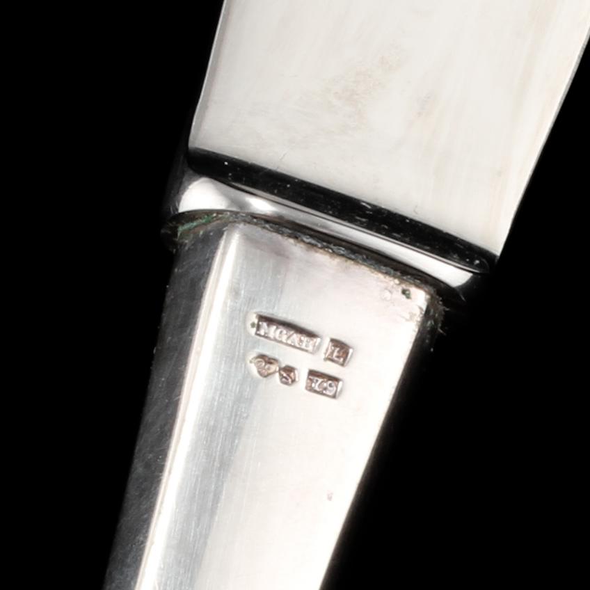 BESTICKSERVISDELAR, 52 st , silver, "Sten Sture", Eric Löfman, MGAB Linköping, 1900-talets andra hälft. Vikt ca 2000 g.