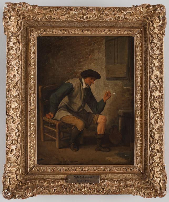 Cornelis Dusart, Interiör med kritrökande man.