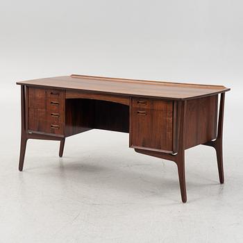 A rosewood-veneered desk, HP Hansen, Denmark, 1950's/60's.