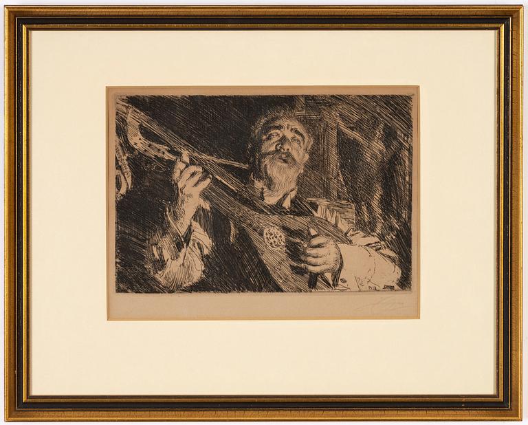 Anders Zorn, etching, signed Zorn in pencil.
