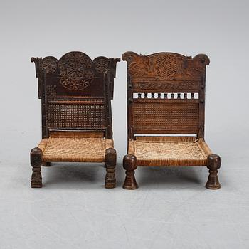 Two chairs, probably India, ca 1900.