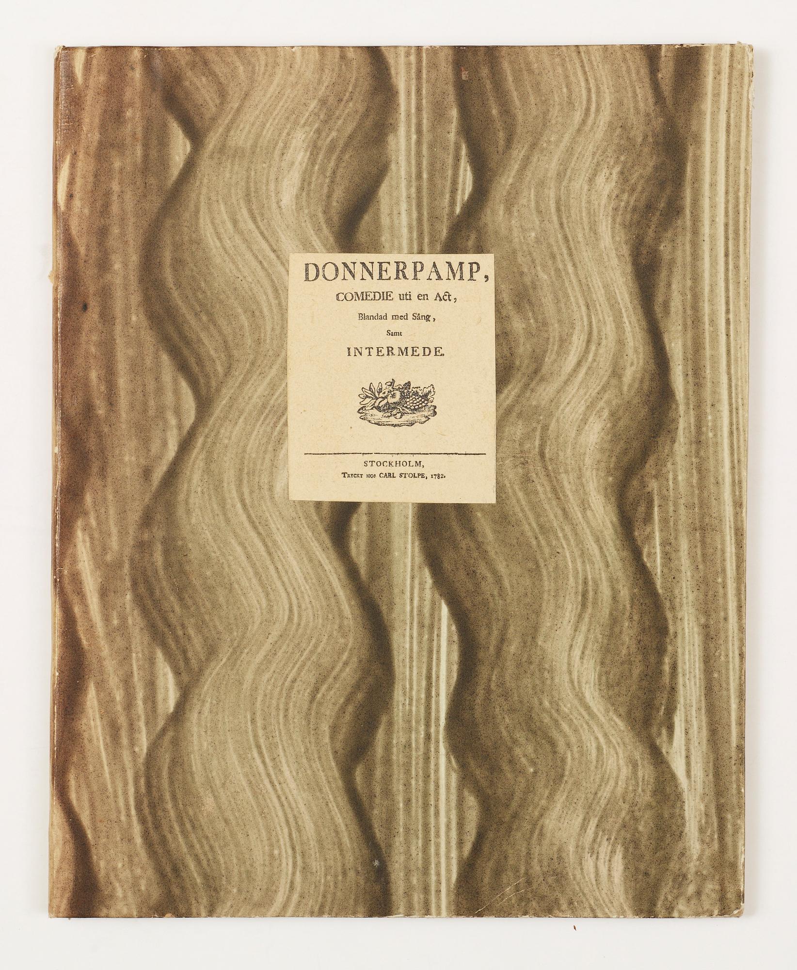 BÖCKER, 2 vol, CJ. Hallmans Skrifter, Stockholm 1820 resp "Donnerpamp... samt Intermede" av CJ Hallman, Stockholm 1782.