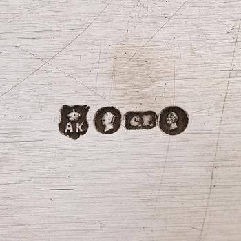 Alexander Katch, tarjotin, hopeoitua messinkiä, Pietari vuosisadan vaihde  1800/1900.