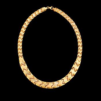 COLLIER, 22 k guld, fantasilänk. Vikt ca 49 g.