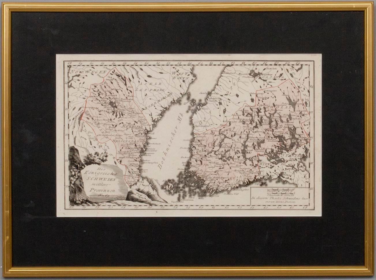 KARTOR 2 st, 1700-tal, delvis kolorerade.