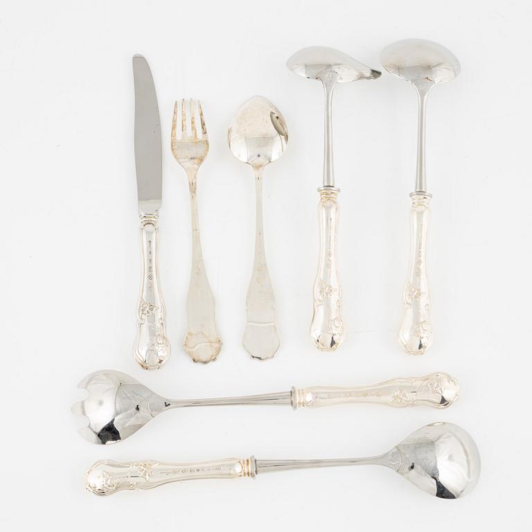 A 22 piece silver cutlery set by Meya Lerible, Mema.