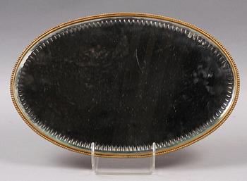 SPEGELPLATEAU, glas, mässing, tidigt 1900-tal.