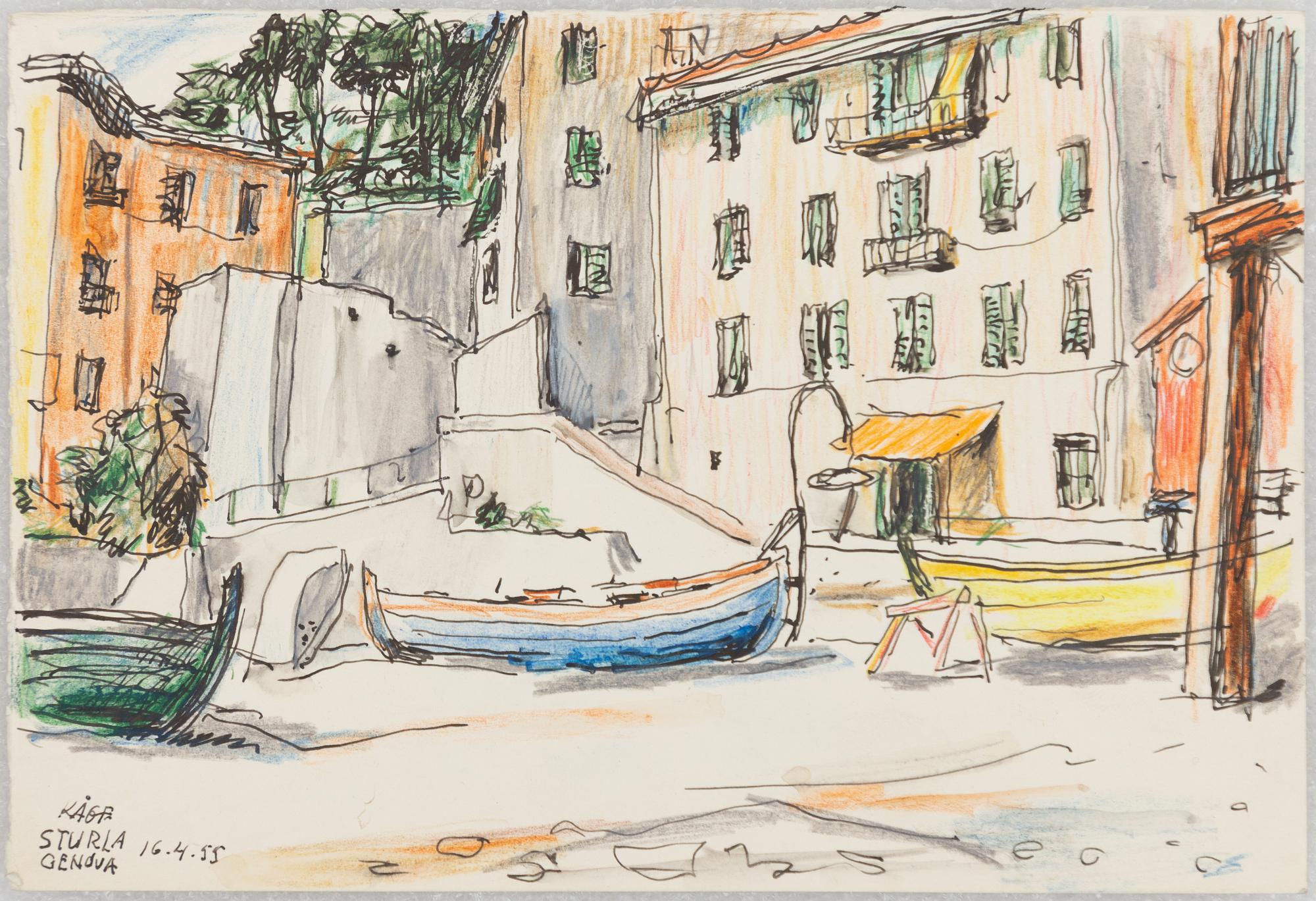 Wilhelm Kåge, a set of eight drawings, signed and dated 1905 and 1955 respectively.