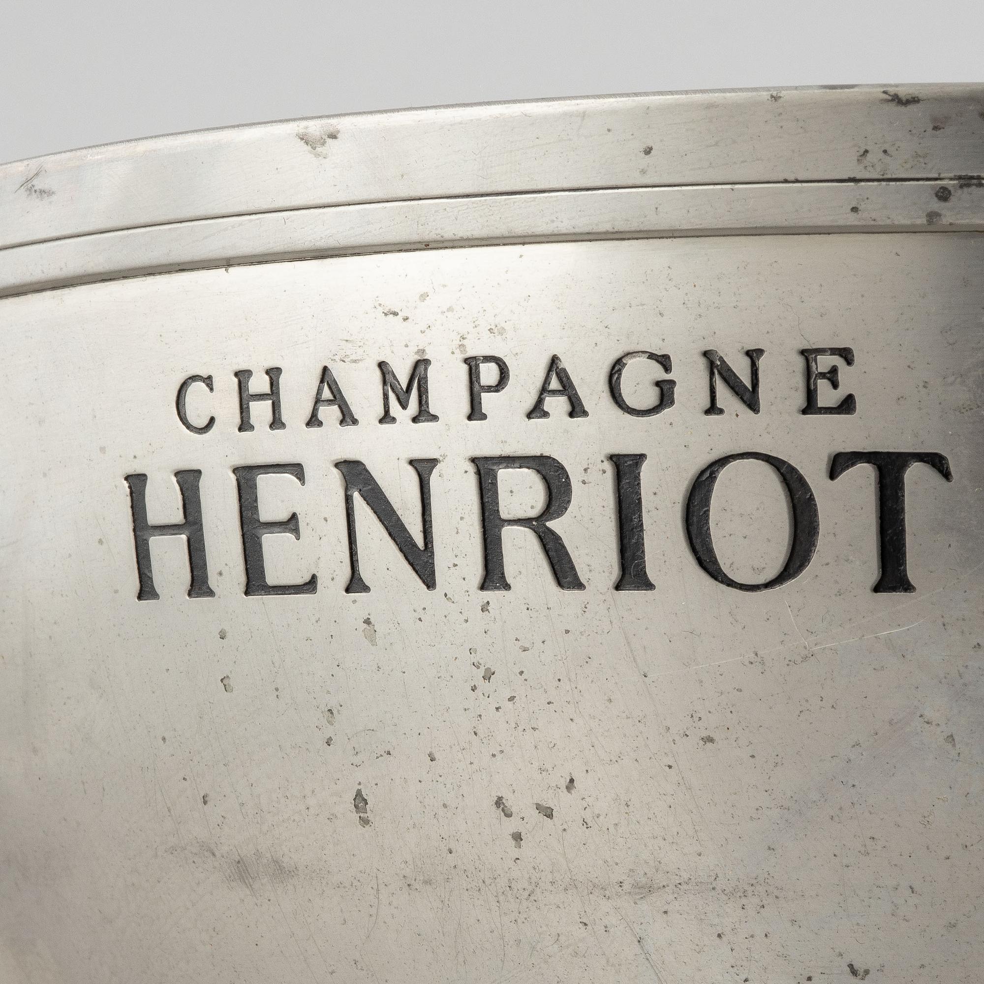 A pewter champagne cooler, Henriot, France.