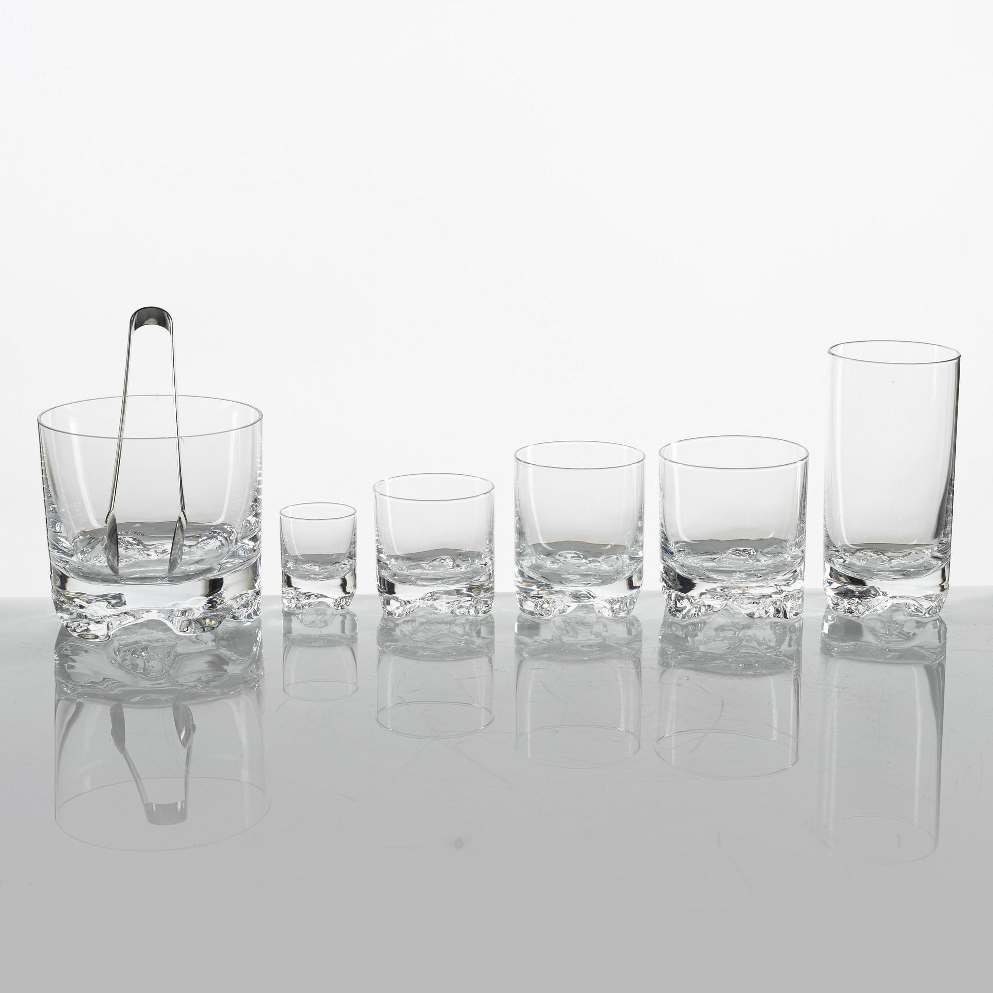 Tapio Wirkkala, glasservis, 56 delar, "Gaissa", Iittala, Finland.