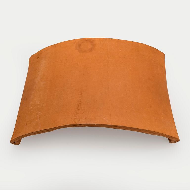 Kyllikki Salmenhaara, a 'winding' red clay sculpture, signed KS.