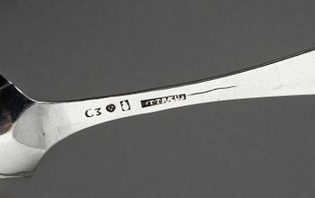 SKEDAR 2 stycken, silver. Olof Yttraeus, Uppsala 1777 och 1809. Total vikt ca 85 gram.