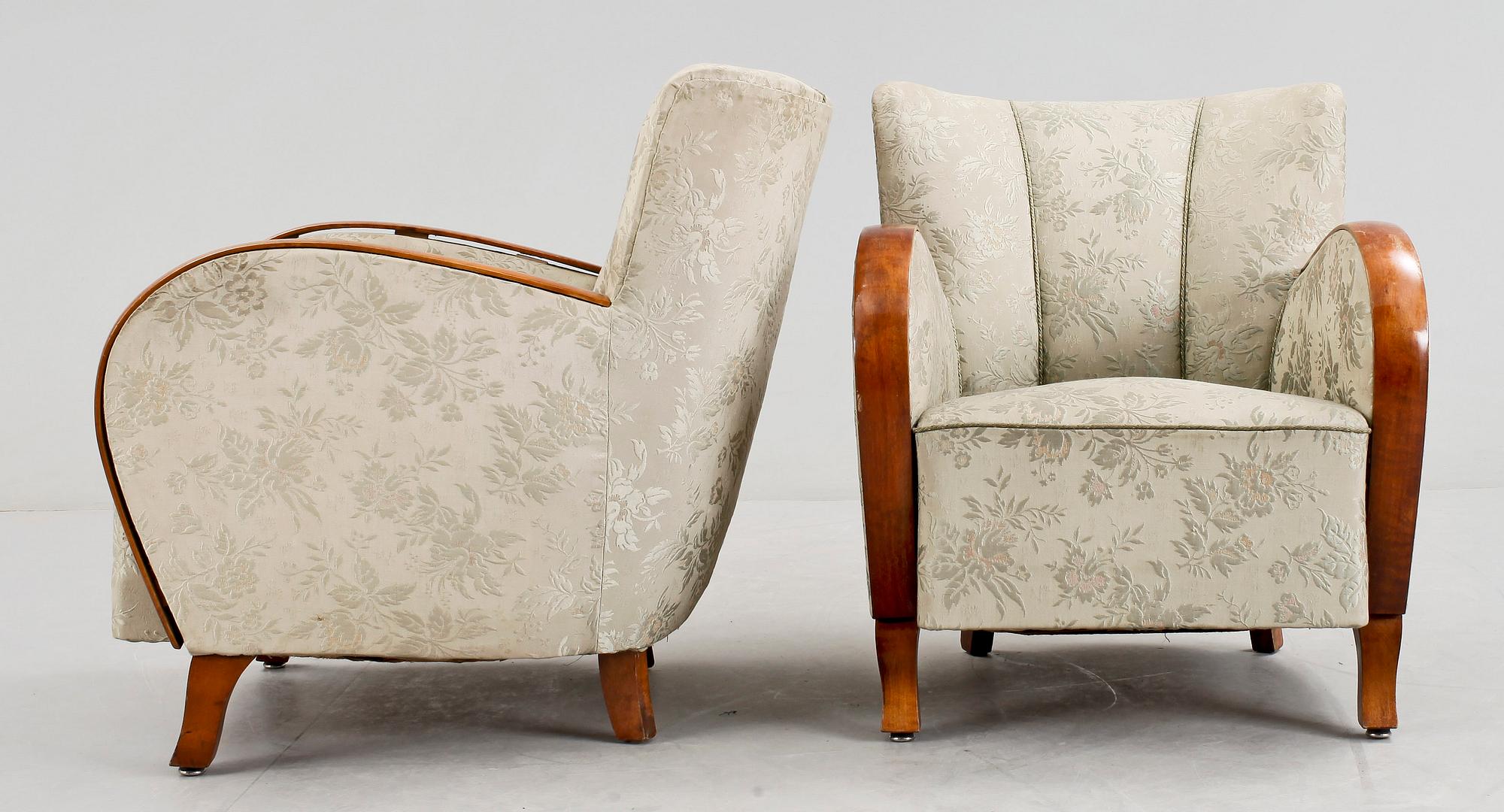 FÅTÖLJER, ett par, Art deco, 1900-talets första hälft.