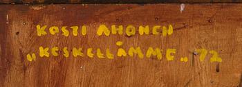KOSTI AHONEN, wood relief, signed and dated -72.
