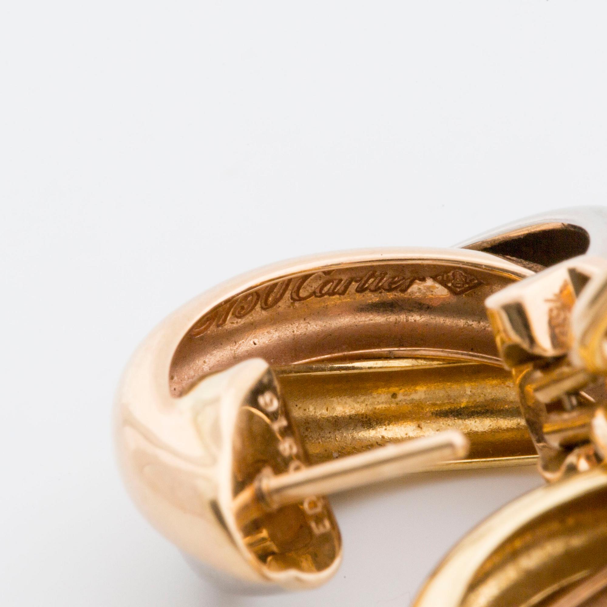CARTIER EARRINGS "trinity" 18K gold.