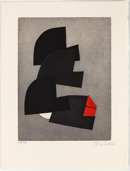 HANS RICHTER, etchings, aquatints in colours (7), signed HRichter and numbered 38/99 with pencil.
