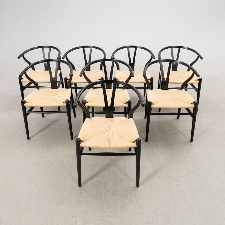 Hans J. Wegner, stolar, 8 st., "Y-stolen", modell CH-24, Carl Hansen & Søn, Danmark.