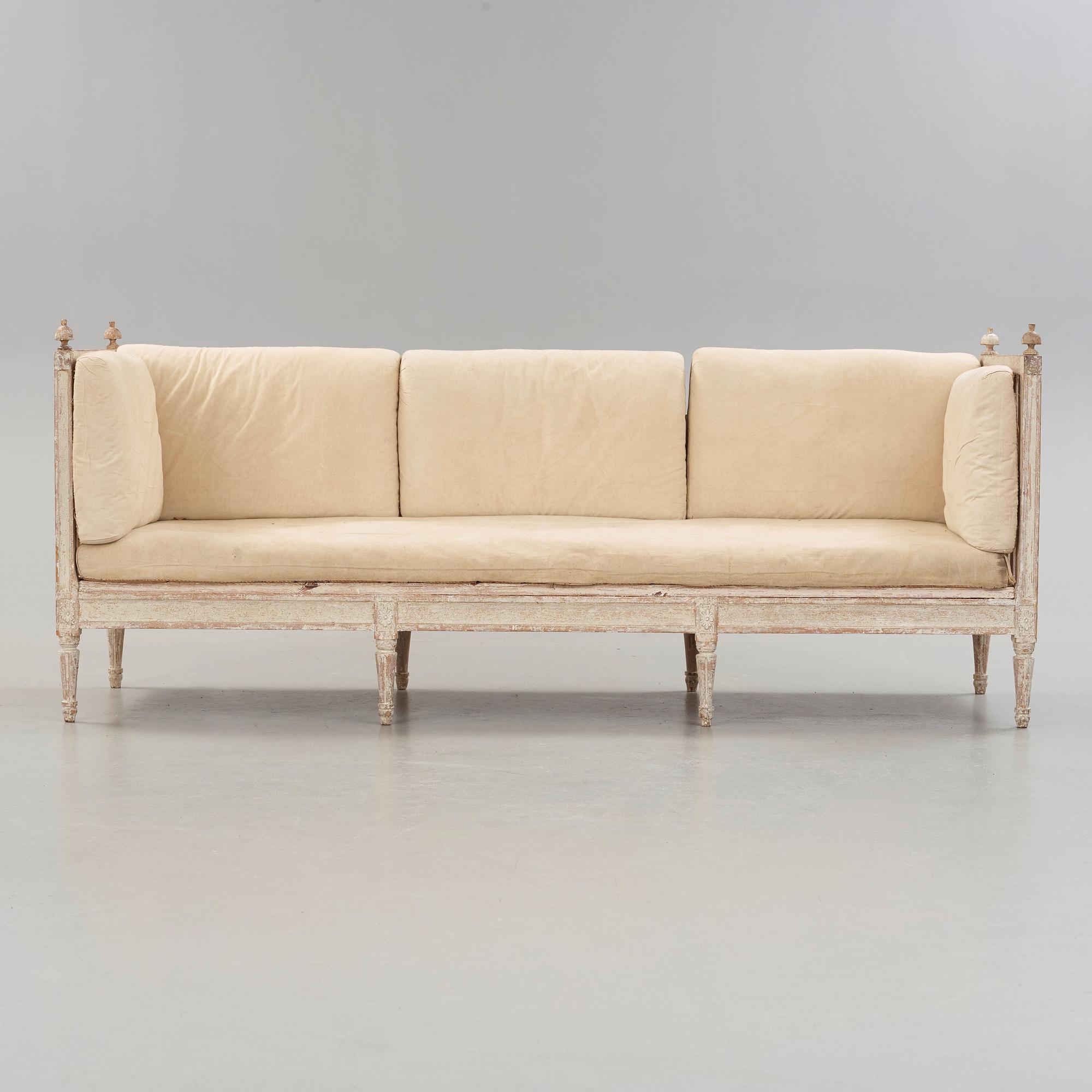 A Gustavian late 18th century sofa signed by Carl Johan Wadström, master 1788.