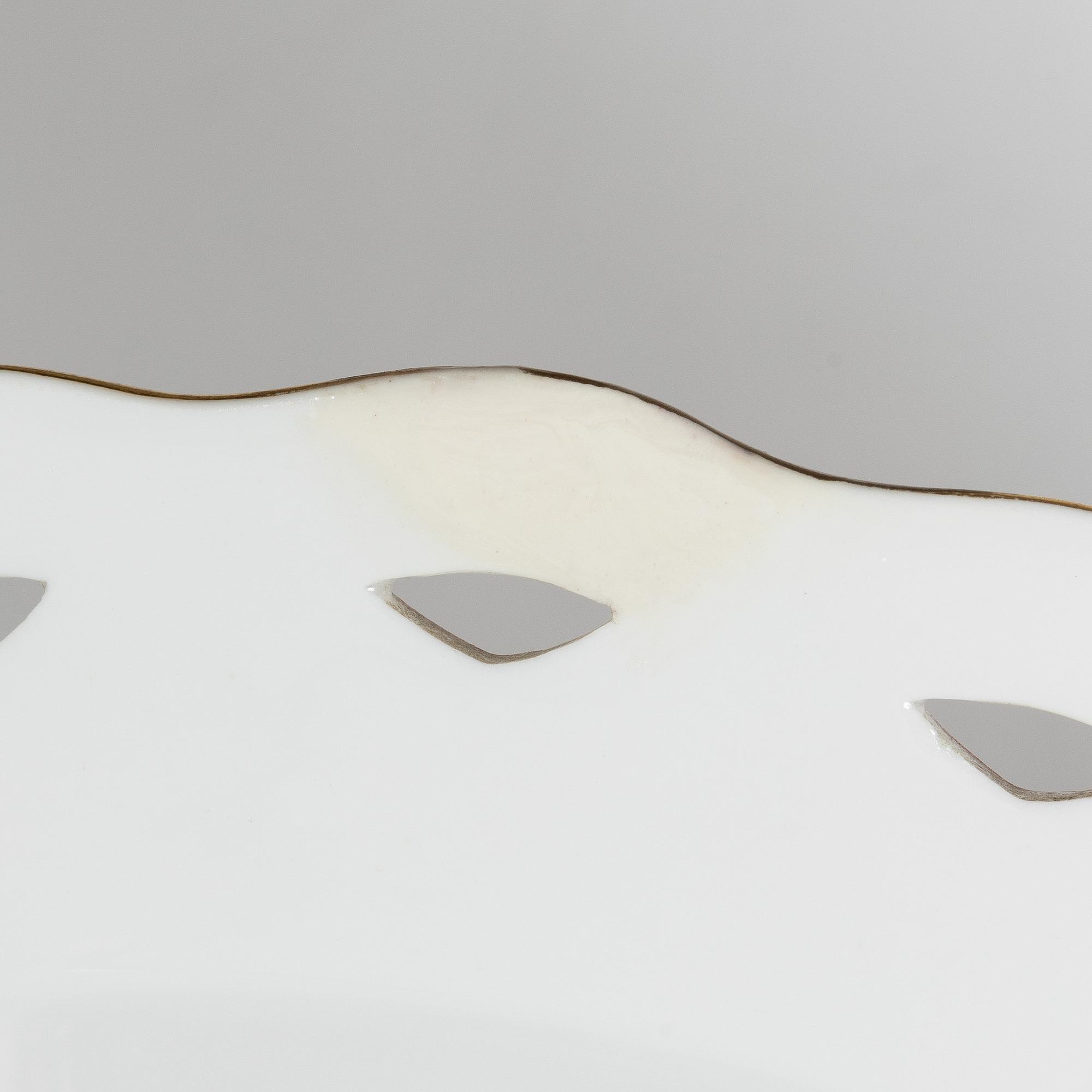 Royal Copenhagen, a 'Saxon Flower' basket on stand, Denmark, 1889-1922.