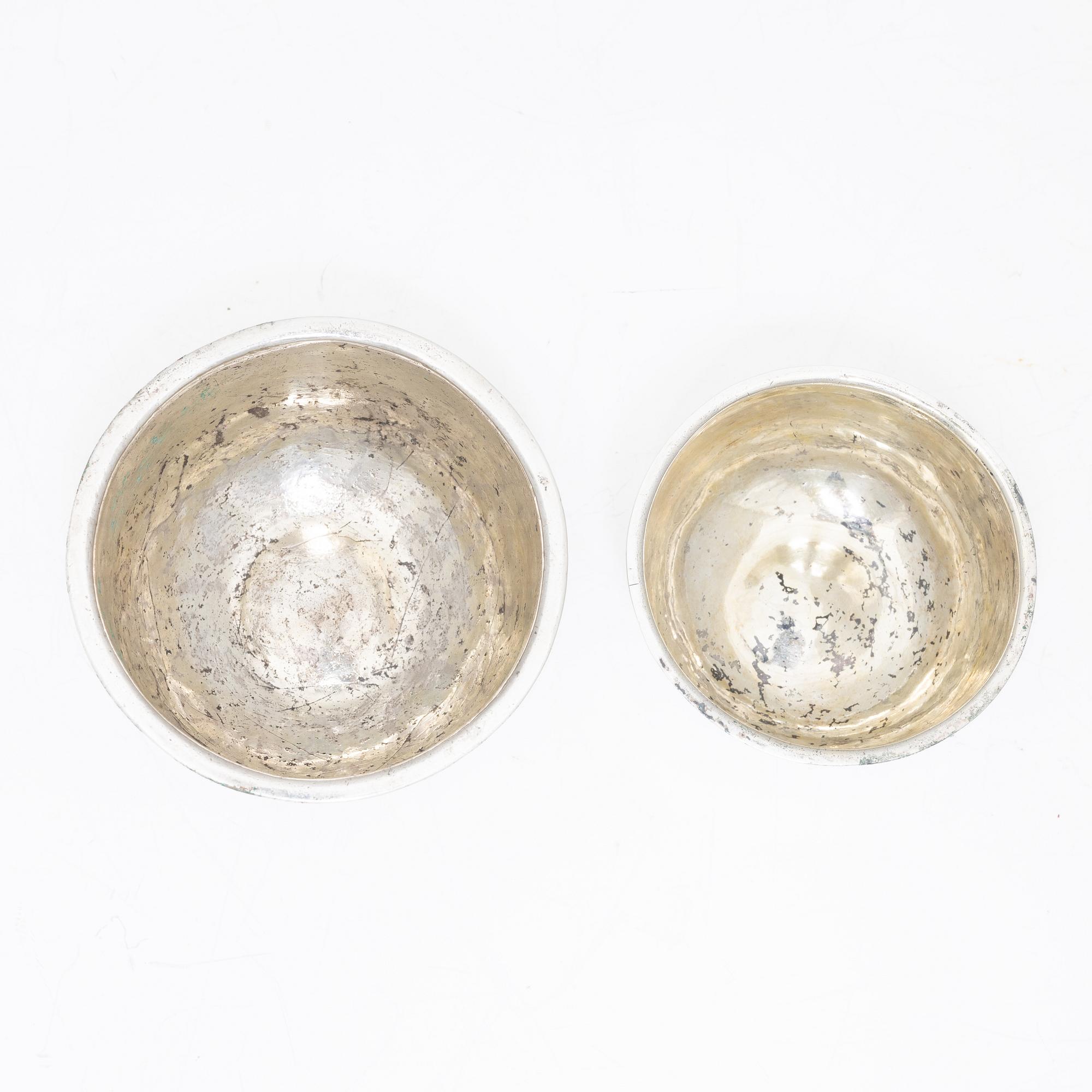 Two Swedish 18th century parcel-gilt silver tumbler, marks of Anders Hafrin, Gothenburg and Hans Langberg, Söderhamn.