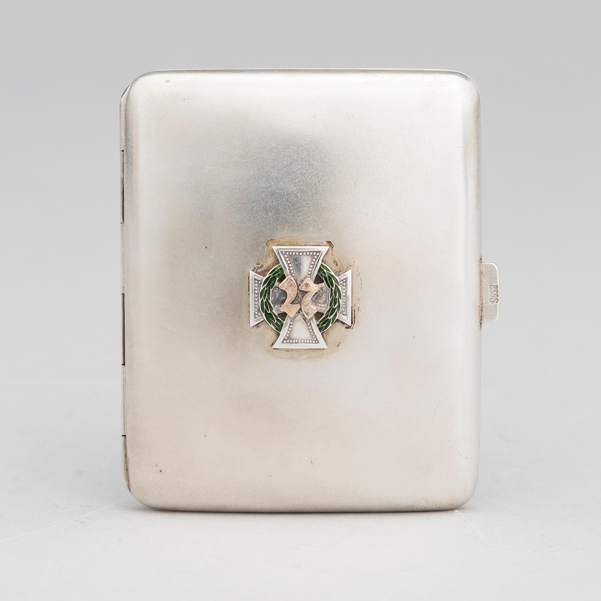 SAVUKERASIA, hopeaa, jossa 27. Jääkäripataljoonan risti. Suomalaiset tarkastusleimat, Helsinki 1928.