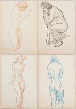 Wilhelm Kåge, a set of four model studies, 1930s-40s.