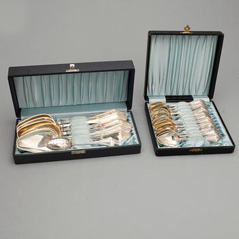 SKEDAR, 6+12 SAMT TESIL, silver, Finland 1924-30. Tot ca 530 gram.