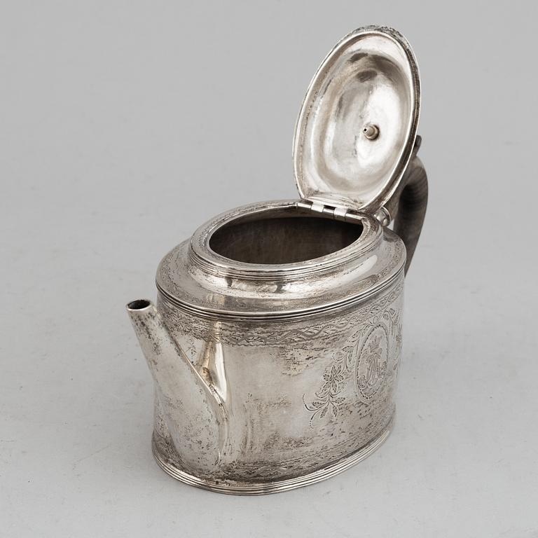 CHRISTIAN HOSOE, TEKANNA, silver. Köpenhamn, 1800.