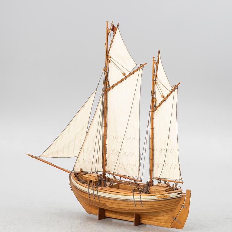 Modell av galeasen "Petter" av Orust, Lars Herngren 1990-tal.