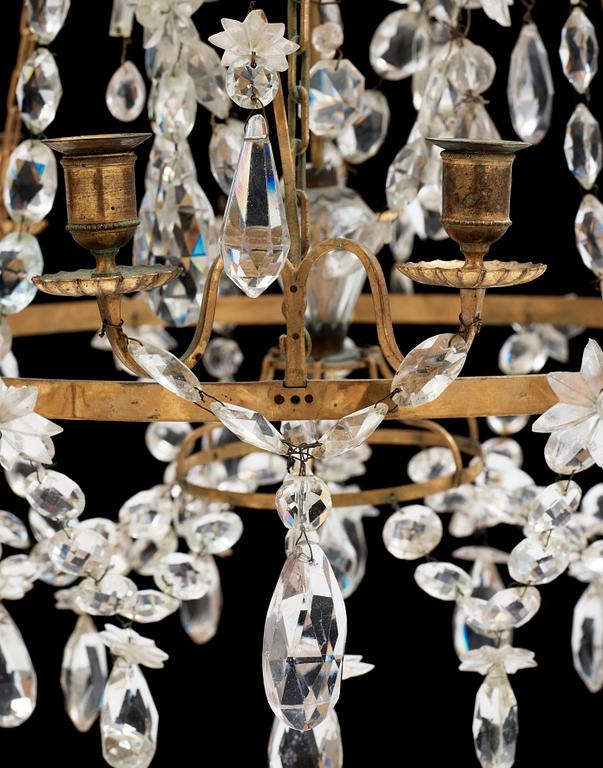 A Gustavian late 18th  century six-light chandelier.