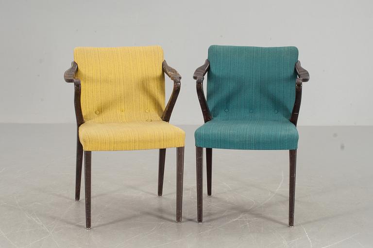 KARMSTOLAR, 2 st, modell 1522, Axel Larsson, Bodafors, formgiven 1935.