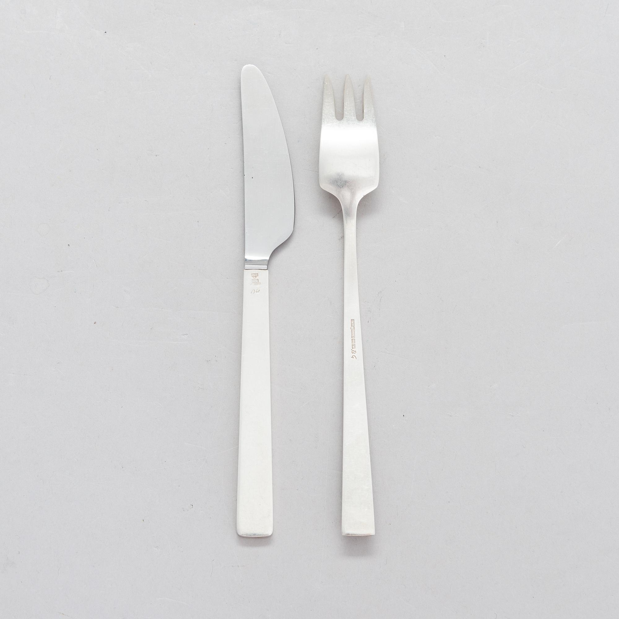 Bertel Gardberg, bestickuppsättning, 12 delar,  silver (916), "Birgitta", Hopeatehdas oy, Helsingfors 1960-66.