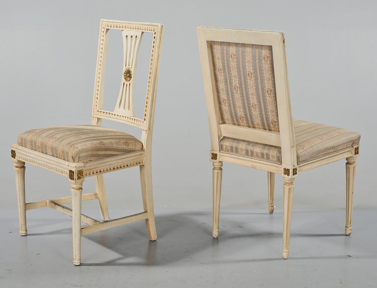 STOLAR, 5 + 2 st, gustaviansk stil. Omkring sekelskiftet 1900.