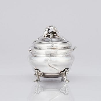 A Swedish Rococo 18th Century silver sugar-casket, marks of Petter Davidsson, Norrköping 1750.