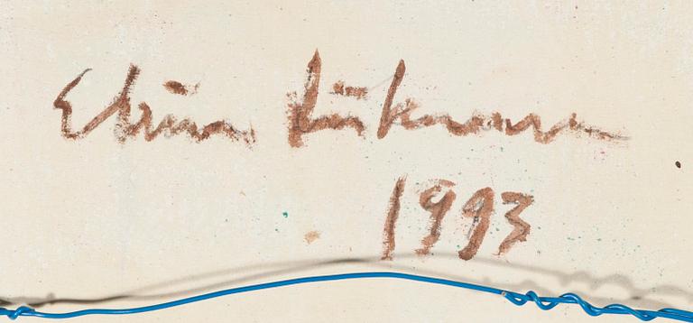 ELINA LIIKANEN, akryyli kankaalle, a tergo signeerattu ja päivätty 1993.