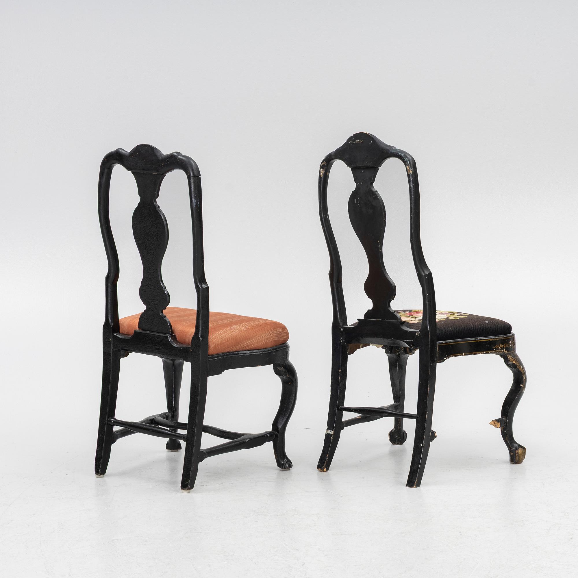 Chairs two, Baroque, 18th century.