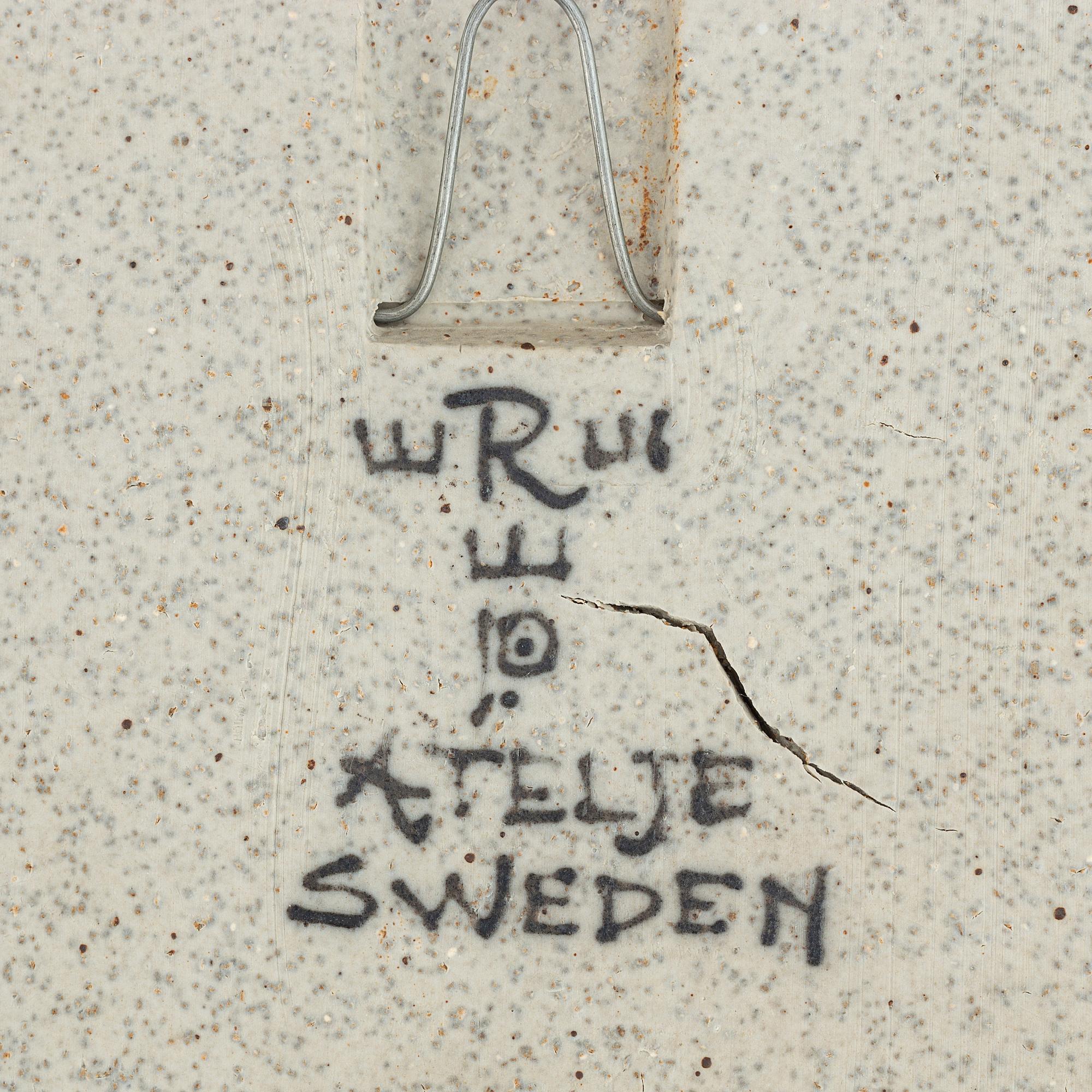 Inger Persson, an earthenware wall relief, Rörstrand Atelje,