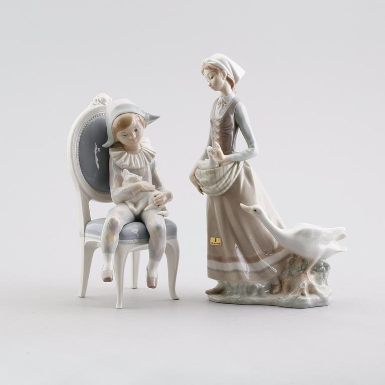 FIGURER, 2 st, porslin, Lladro, Spanien.