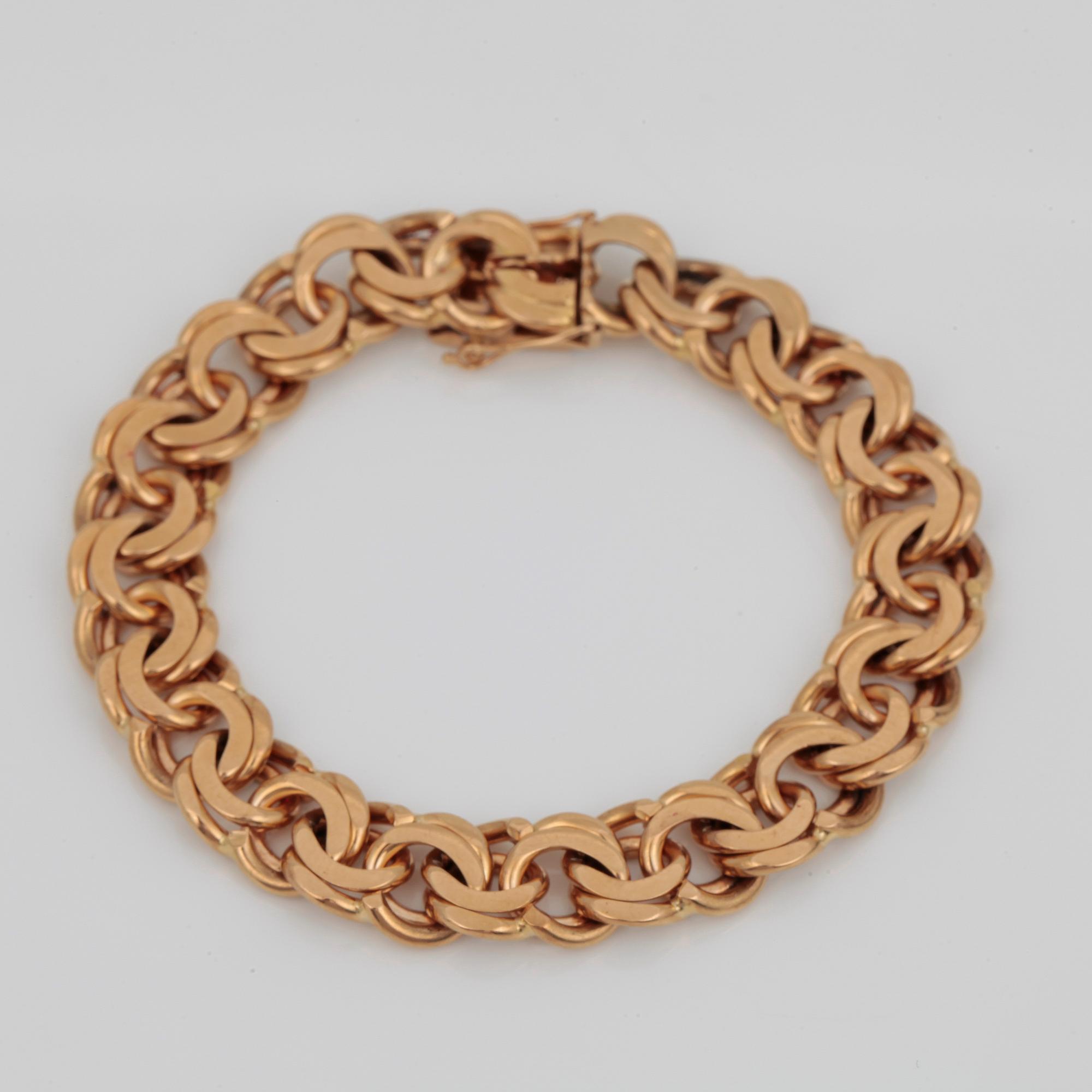 ARMLÄNK, 18 k guld, Stockholm, 1973. Vikt ca 43 g.