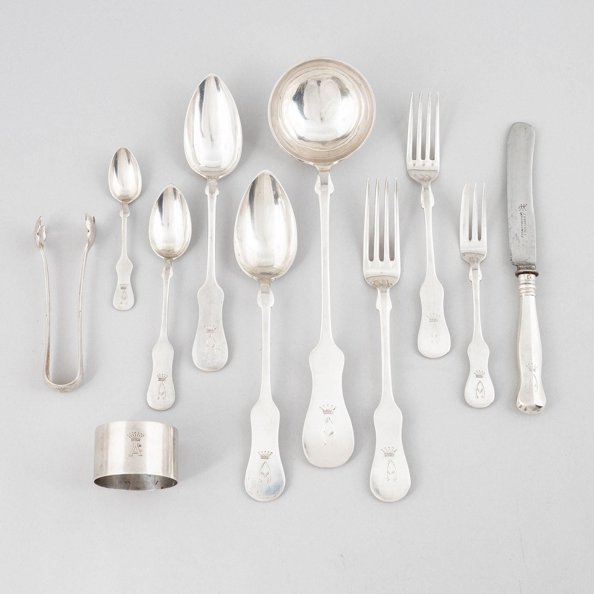 A 45-piece silver flat ware set, Austria-Hungary, 1867-72.