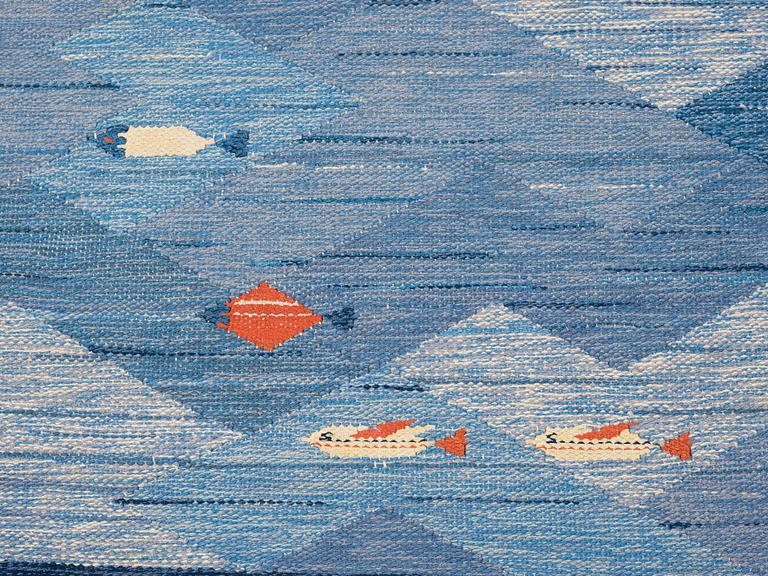 MATTA. "Fiskar". Rölakan och gobelängteknik. 323 x 216,5 cm. Komponerad av Elsa Gullberg.