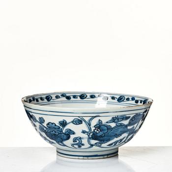 A blue and white bowl, Ming dynasty (1368-1644).